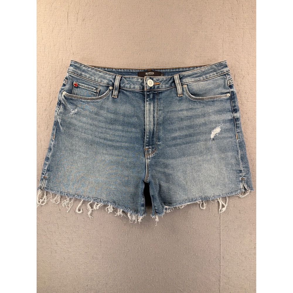 Hudson Los Angeles Croxley Short Light Wash Distressed Cut Off Denim Shorts 33
